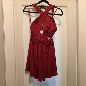 BCBG sexy red mini flared dress Size XS